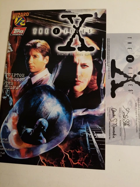 X-FILES - #1/2 - WIZARD / TOPPS WITH COA 1995 Sci Fi Conspiracy TV Scully comic