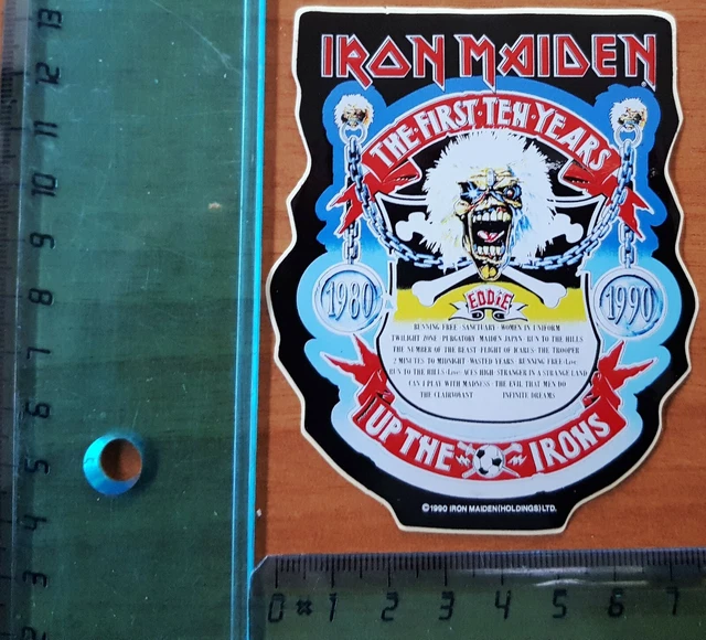 IRON MAIDEN THE First Ten Years Up Irons Vintage Adesivo Adhesive