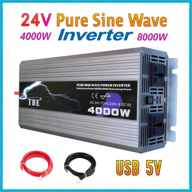 Inversor Onda Pura 1500W 3000W 12V 220V Convertidor Inverter LCD Cables RV  764880627916