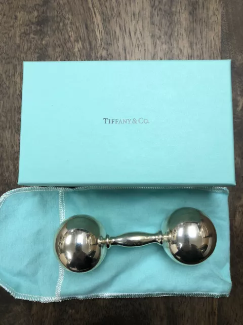 Tiffany and Co Sterling Silver 925 Barbell Baby Rattle