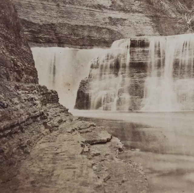Sherman Trenton Falls New York Stereoview c1870 Waterfall Antique Photo NY B876
