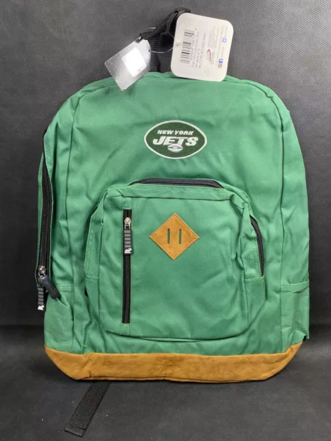 Official NFL New York Jets Backpack Bookbag Embroidered Logo Travel School Bag