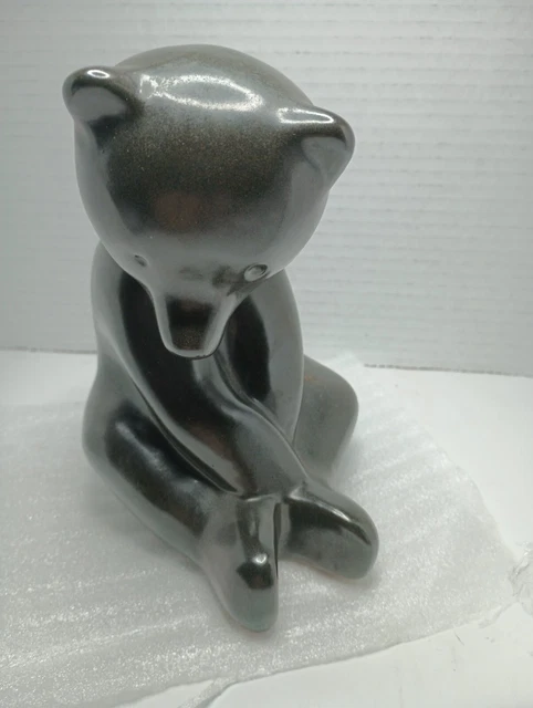Pigeon Forge Pottery Large Black Bear Figurine D. Ferguson