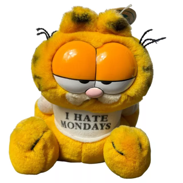 Garfield I Hate Mondays Teddy Plush Genuine Vintage 1978-81