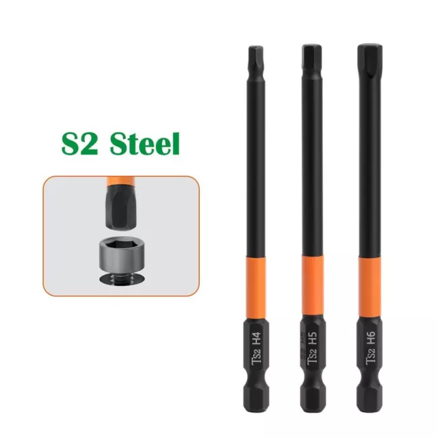 Hexagon Screwdriver Bit with Permanent Magnet Ensures Firm Screw Placement 1pc