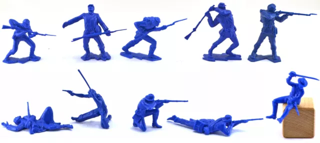 Ideal Recast Union Infantry - 60mm toy soldiers - shades of blue may vary