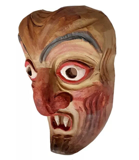 Krampus Maske Kindermaske Fasnacht Maske Wandmaske handgeschnitzte Holzmaske