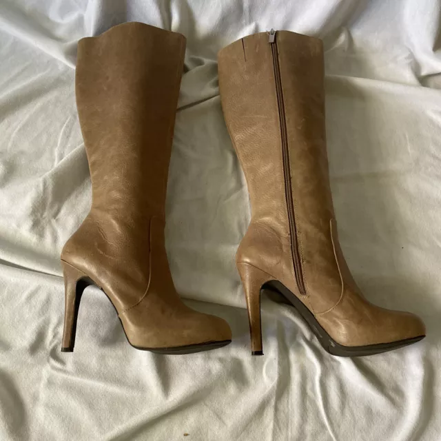 Jessica Simpson Leather Avern Tan Tall Boots Size 10M High Heels