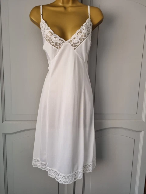 Slip Completi Donna Vintage Bianco Seta Nylon Raso Taglia 20