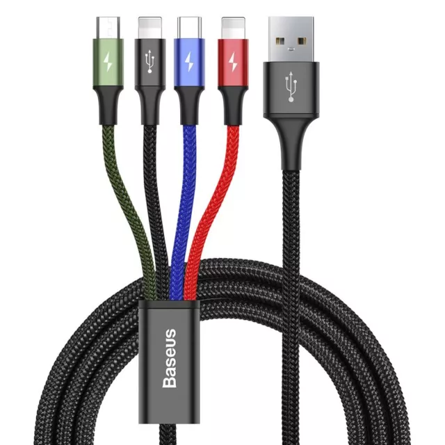 Baseus Ladekabel 4in1 Kabel USB-Kabel Micro-USB / Für iPhone / USB-C 3.5A 1.2m