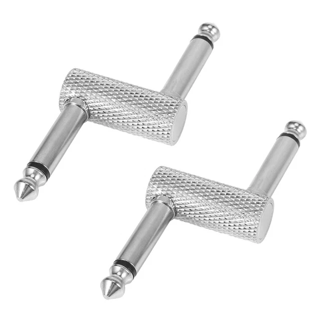 2X 6.35 Adapter Plug Pedal Coupler Type Connector for Guitar Pedal 1/4 I P8B1