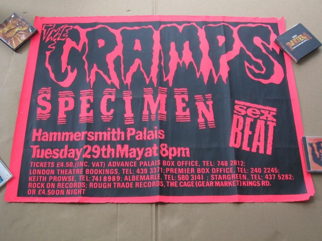 The Cramps Specimen Sex Beat 1980'S Punk Poster London The Cramps Specimen Sex Beat 1980'S Punk Poster London