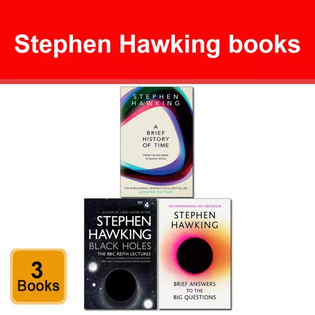 Stephen Hawking Collection 3 Books Set A Brief History Of Time, Black Holes