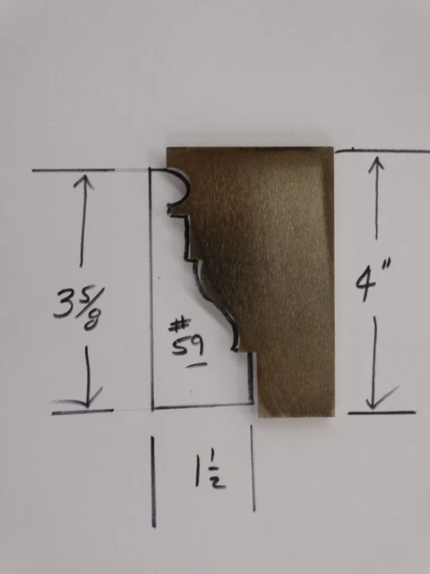 Shaper / Molder Custom Corrugated Back / CB Knives For 1 1/2" x 3 5/8" Casing