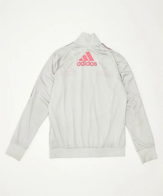 ADIDAS Girls Tracksuit Top Jacket 15-16 Years Off White Polyester CF03 2
