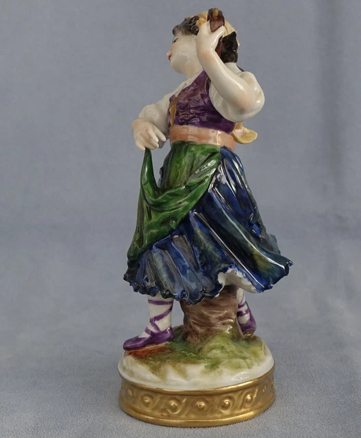 VOLKSTEDT Couple de Musiciens Figurines en Porcelaine Allemande Thuringe XIXème 3