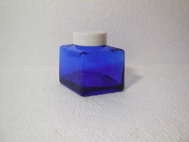 A Vintage Parker Cobalt Blue Diamond Shape 2 Oz Ink Bottle