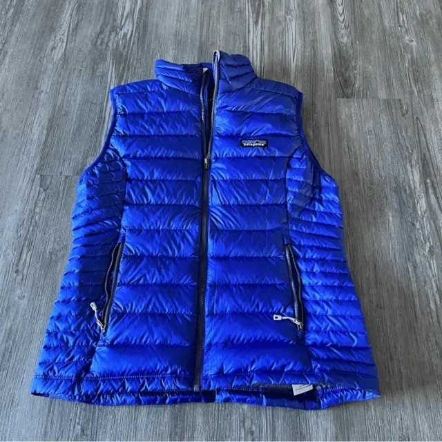 Patagonia Women's Medium RARE Cobalt Blue Goose Down Sweater Puffer Vest