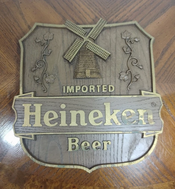 Vintage 1984 Heineken 3-D Wall Plaque Advertising Gentlemen's Mantuary