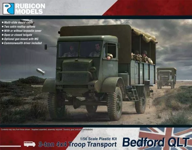 Bedford Qlt Truppe Träger 1/56 Plastik Set Rubicon 280107