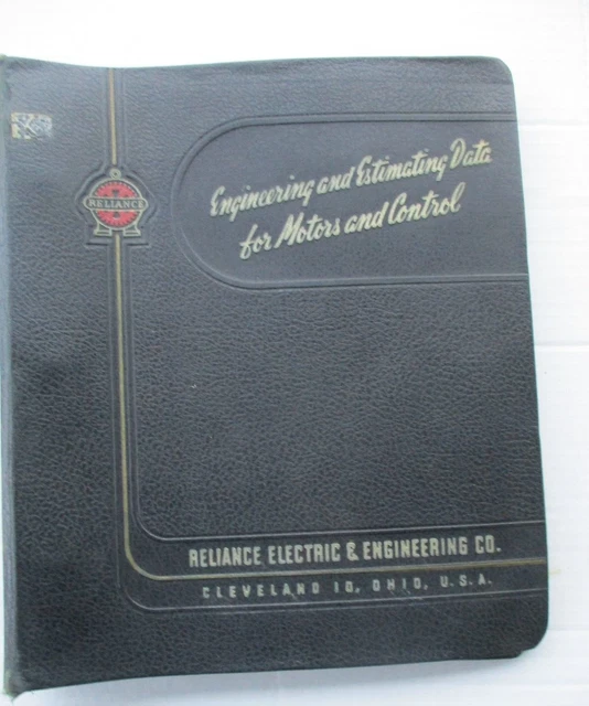 Vintage Reliance Electric And Engineering Co Esimating Data  Motors And Controls