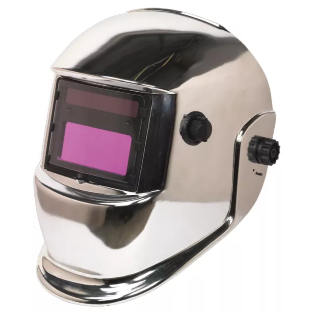 Sealey PWH598C Solar Welding Helmet Auto Darkening Shade 9-13 - Chrome