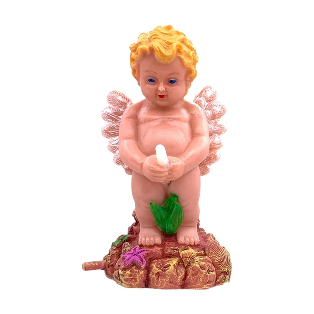 Air Pump Fish Tank Sculpture Resin Angel Kids Aquarium Decoration for Oxygen