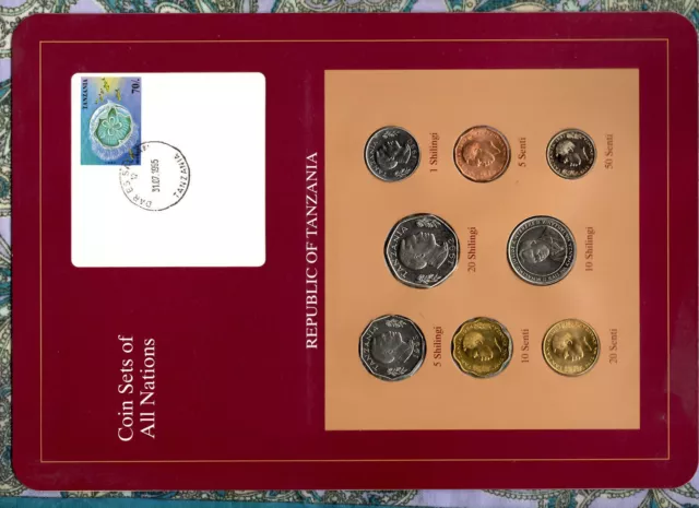 Coin Sets of All Nations Tanzania w/card UNC 1981-1993 20 Shilingi 1992
