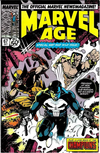 Marvel Age #67 (Vol 1) Jim Lee  Punisher / Wolverine Cover / Oct 1988 / V/G