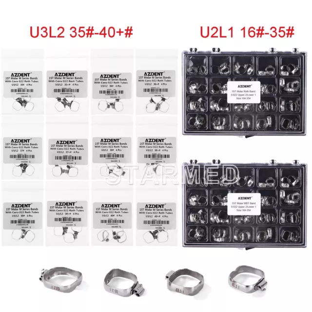 Dental Orthodontic Bands Buccal Tubes 1st Molar Convertible /Non-Conv Roth.022