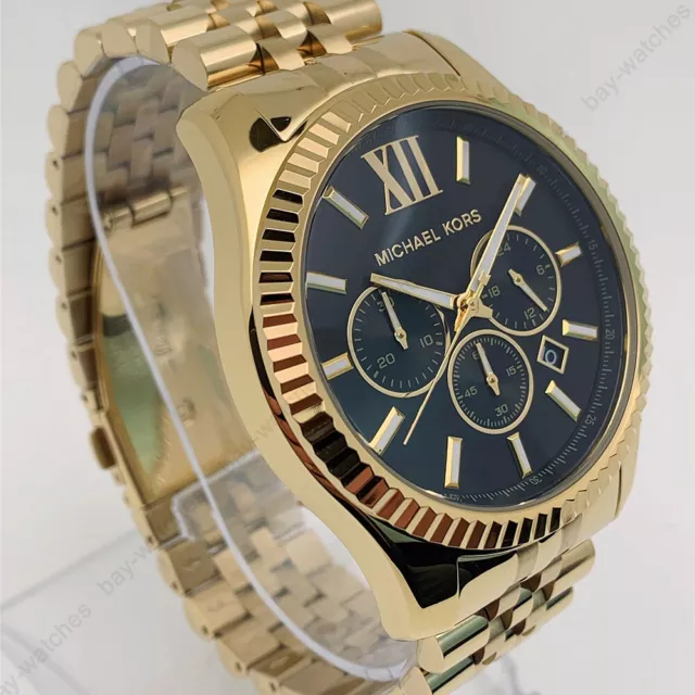 Michael Kors MK8286 Lexington Black Dial Gold Bracelet Formal Men's Watch