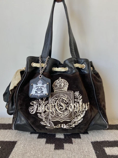 Vintage Y2K Juicy Couture Velour Bag Brown Velvet Purse Crest Daydreamer Vintage Y2K Juicy Couture Velour Bag Brown Velvet Purse Crest Daydreamer