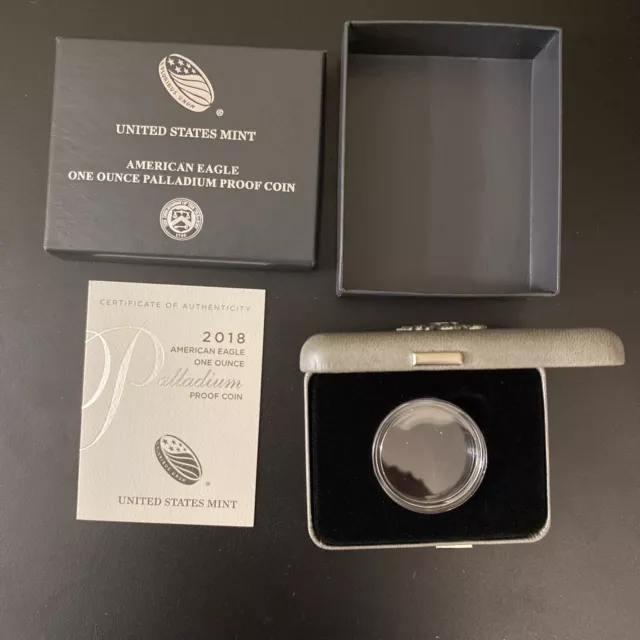 2018 American Eagle Palladium Proof  Box and OGP - NO COIN