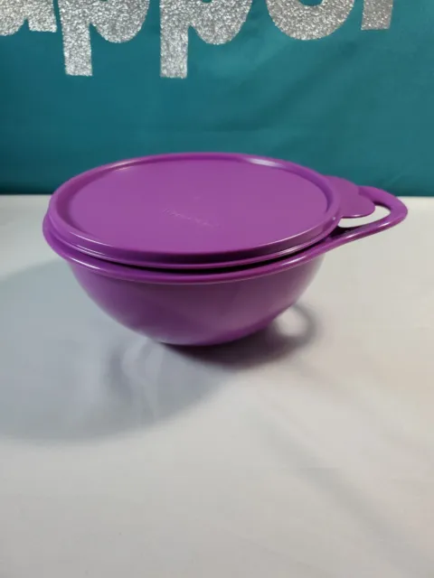 Tupperware Thatsa Bowl Mini 6 Cup Mixing Container Purple Matching Seal New