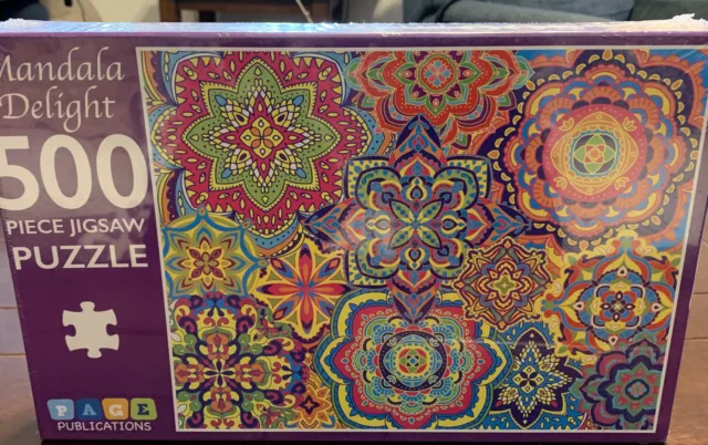 Brand New Sealed 500 piece Jigsaw Puzzle Mandala Delight Colorful Design Art