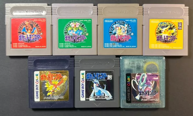 Pokemon Red Blue Yellow Gold Silver Green Version Set of 6 