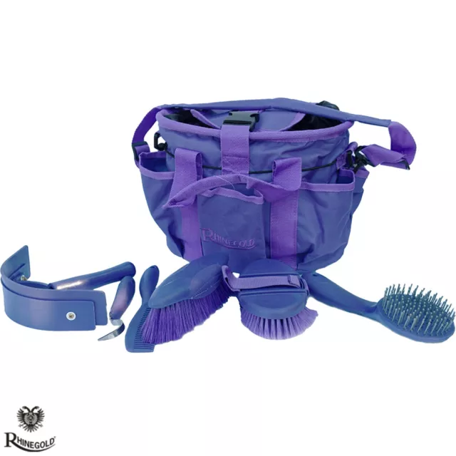 Rhinegold Soft Touch Complete Grooming Kit With Bag PURPLE Incl 6 grooming tools