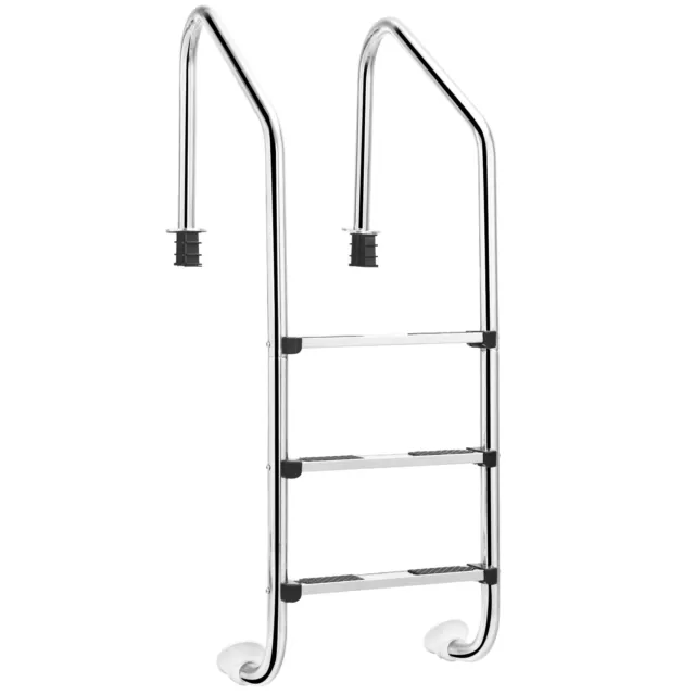 3-Step Split Stainless Steel Pool Ladder Steps Above Ground Swim Pool Non Slip