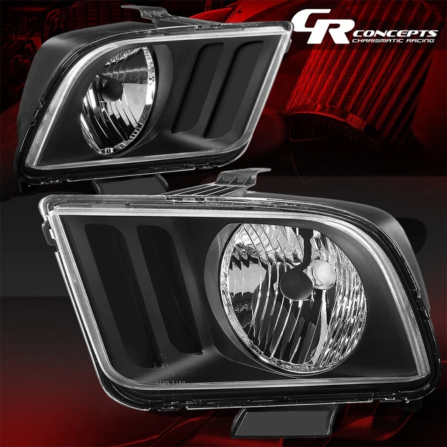 PAIR BLACK HOUSING Clear Corner Headlight Lamps Lh+Rh For 20052009