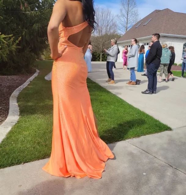 jovani orange prom dress size 20