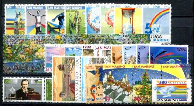 SAN MARINO 1995 1594-1618, 1635-1639 ** POSTFRISCH JAHRGANG fast KOMPLETT (I3827