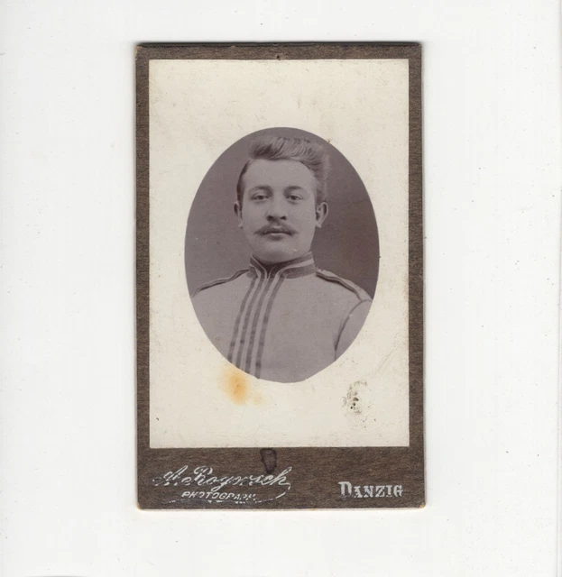 CDV Foto Soldat / Kürassier mit Widmung - Danzig Gdańsk 1900er