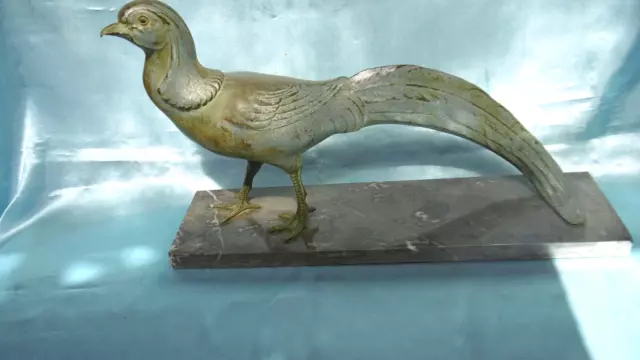sculpture faisan regule sur marbre art deco