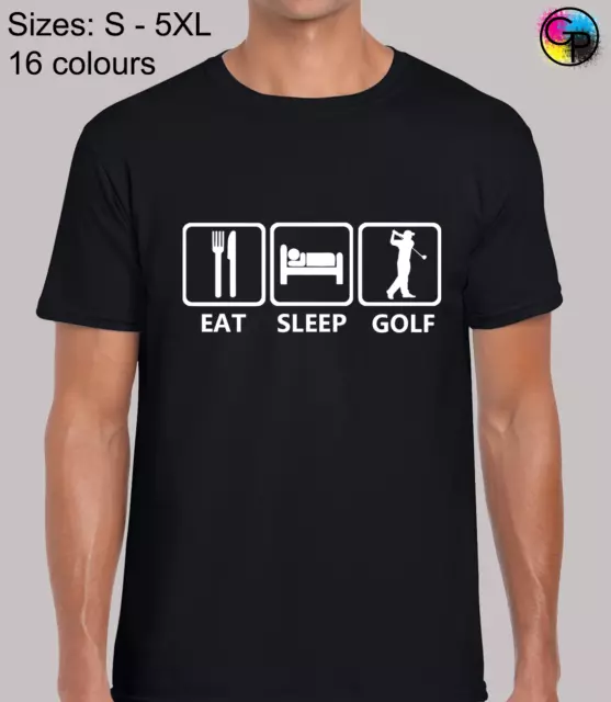 Eat Sleep Golf Funny Golfer Gift Top Regular Fit T-Shirt Top TShirt Tee for Men