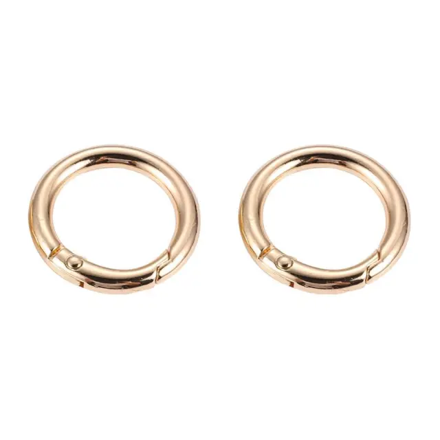 2pcs 2cm Metal Circle Trigger Rings DIY Accessories Alloy for Bag (Gold)