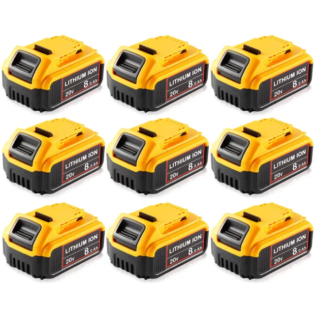 Pack For DeWalt 20V 20 Volt Max XR 8.0AH Lithium Ion Battery DCB206-2 DCB205-2