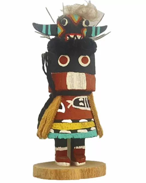 Vintage Navajo Kachina Broad Face Mini Signed LM Handcrafted Native American Art