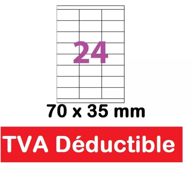 étiquettes 70 x 35 mm 24 étiquettes autocollante par planche A4 pour imprimante