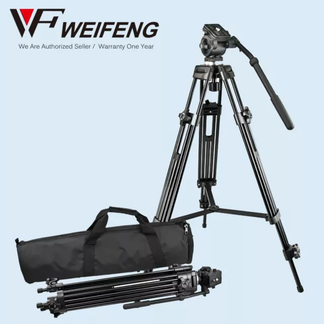 Pro Tripod Weifeng (Fancier) WF-717 + Fluid Video Pan Head 1/4″ 3/8″ for DV DSLR