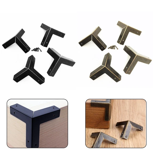 12 Protections D’angle Métal – 20x20x20 Mm, Couleur Bronze – Pour Boîtes